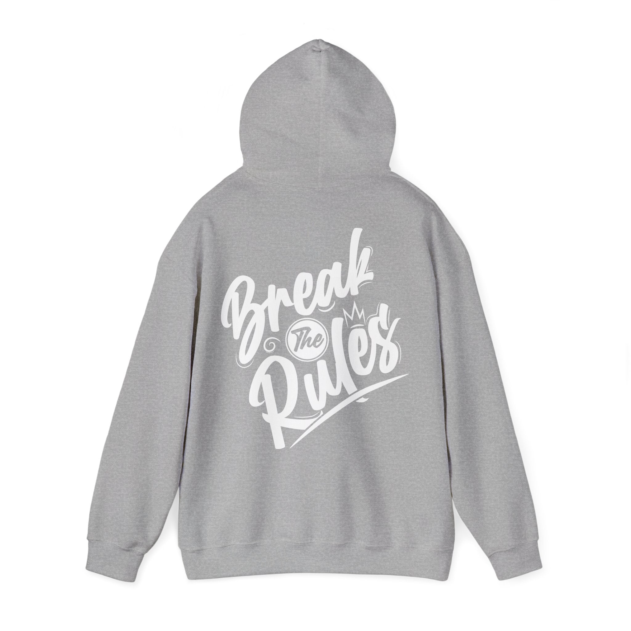 Unisex Hoodie mit Rückenprint „Break the Rules“ – Streetwear Hoodie für mutige Styles