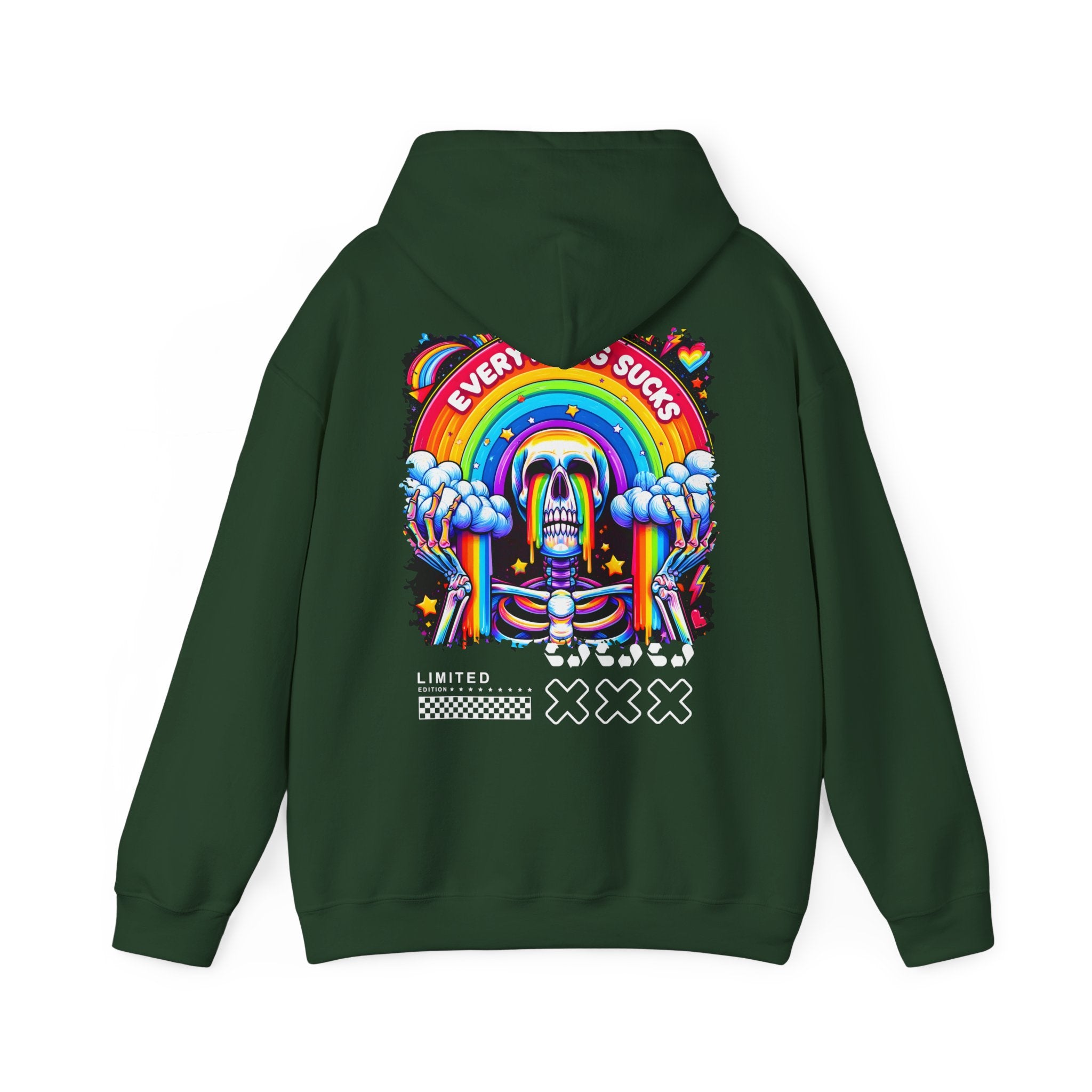 Hoodie „Everything Sucks“ – Lässiger Unisex Hoodie mit coolem Rückenprint