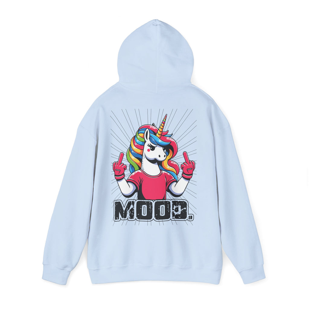 Hoodie „Mittelfinger Mood“ – Lustiger Einhorn Hoodie Unisex mit frechem Rückenprint