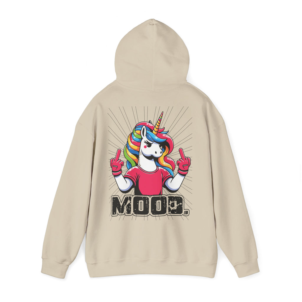 Hoodie „Mittelfinger Mood“ – Lustiger Einhorn Hoodie Unisex mit frechem Rückenprint