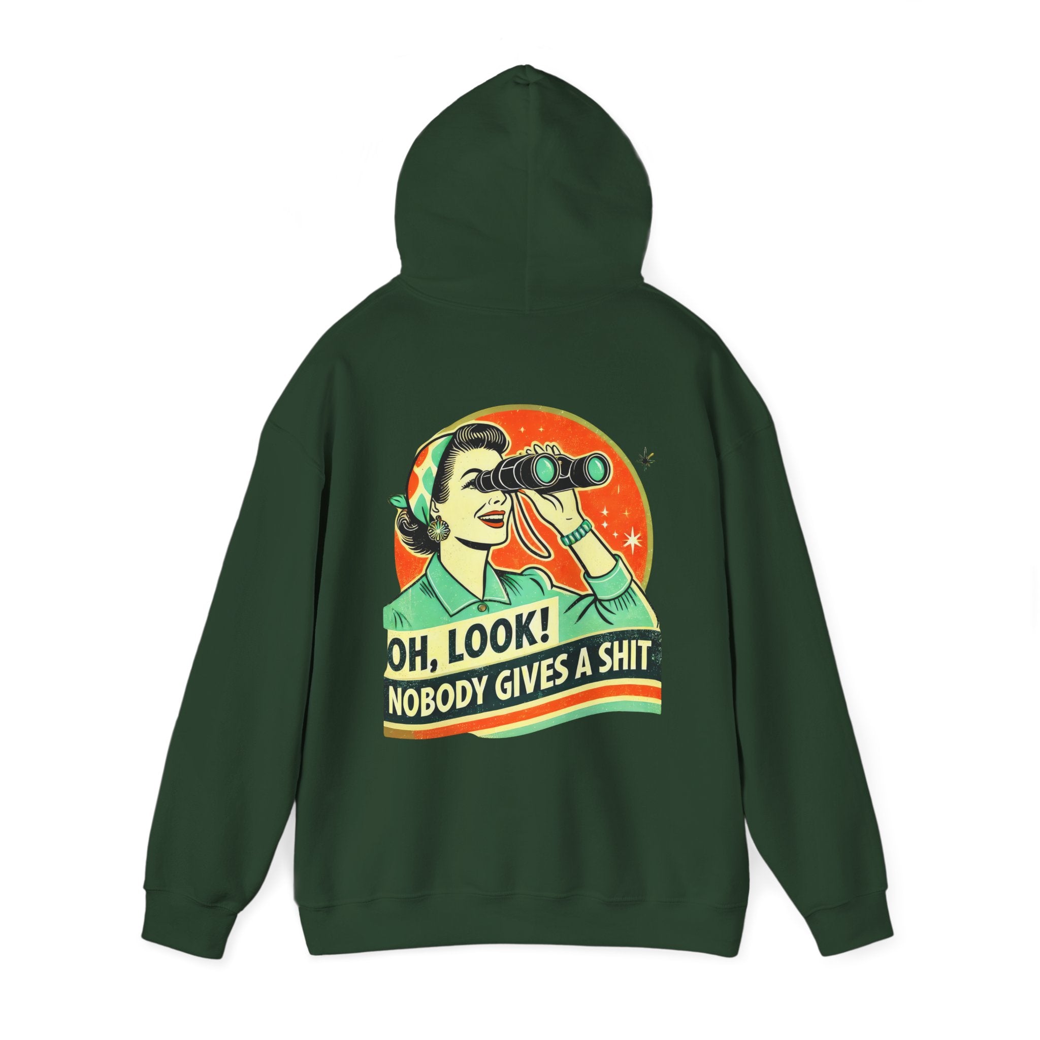 Hoodie „Oh Look Nobody Gives a Shit“ – Frecher Unisex Hoodie mit Statement-Rückenprint