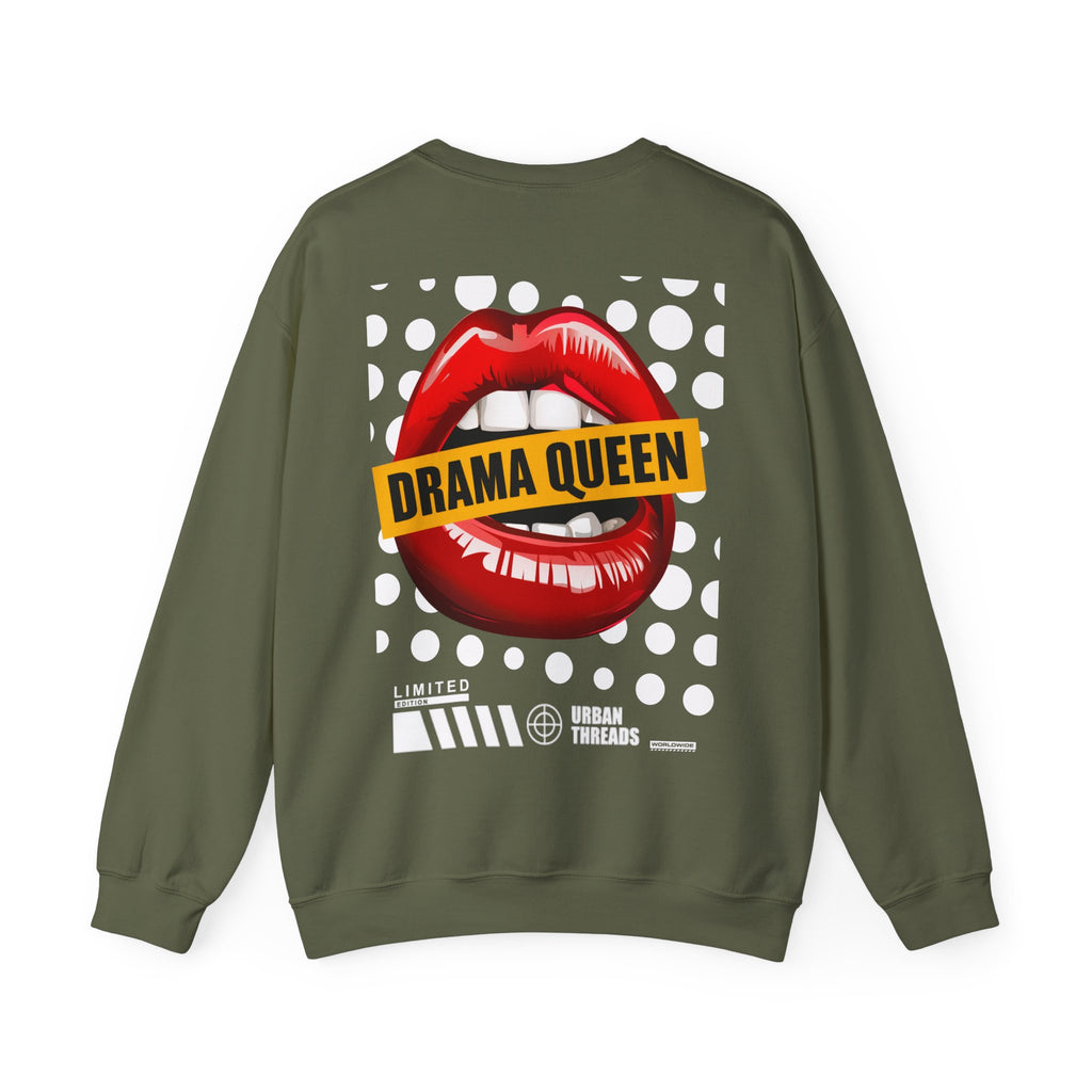 Drama Queen Unisex Crewneck Sweatshirt, Cozy Fashion, Casual Wear, Gift for Her, Trendy Graphic Sweatshirt