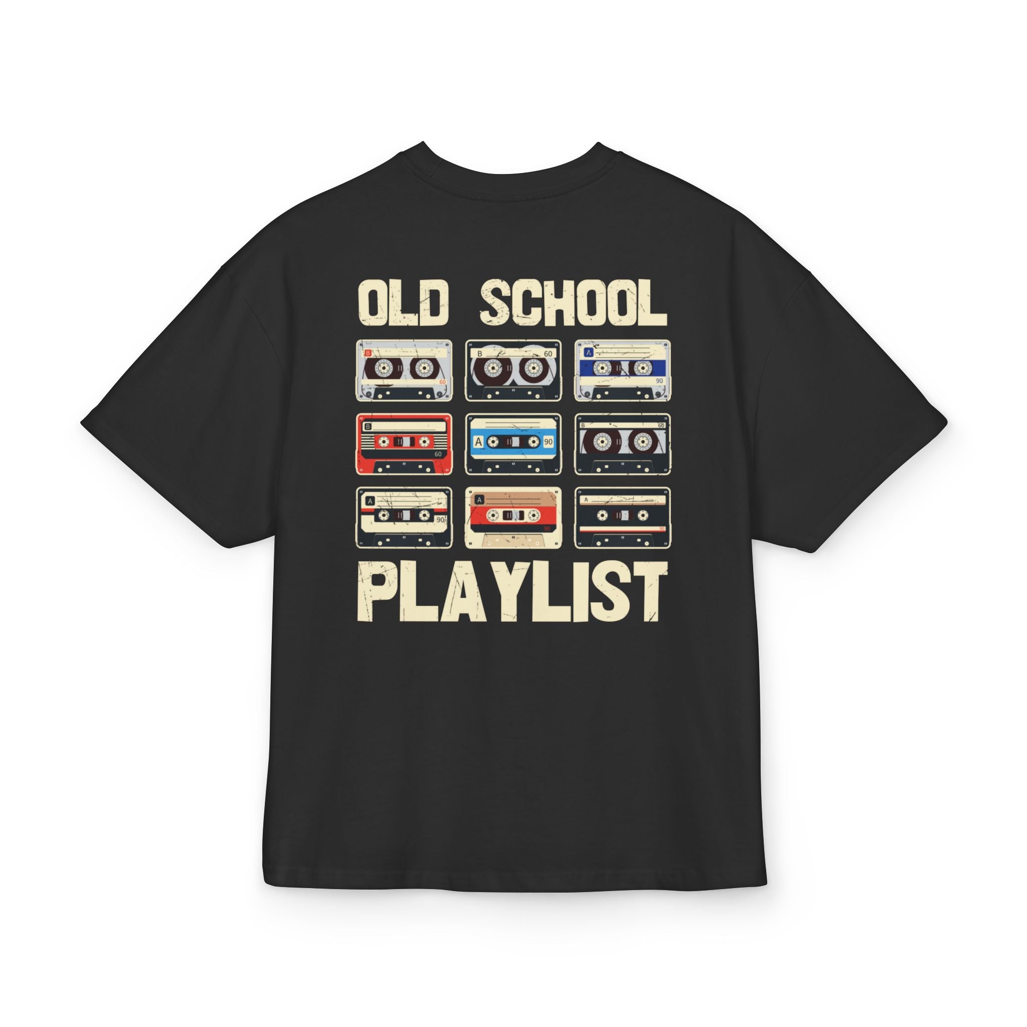 OVERSIZED BOX SHIRT STATEMENT – OLD SCHOOL PLAYLIST | UNISEX T-SHIRT MIT PRINT