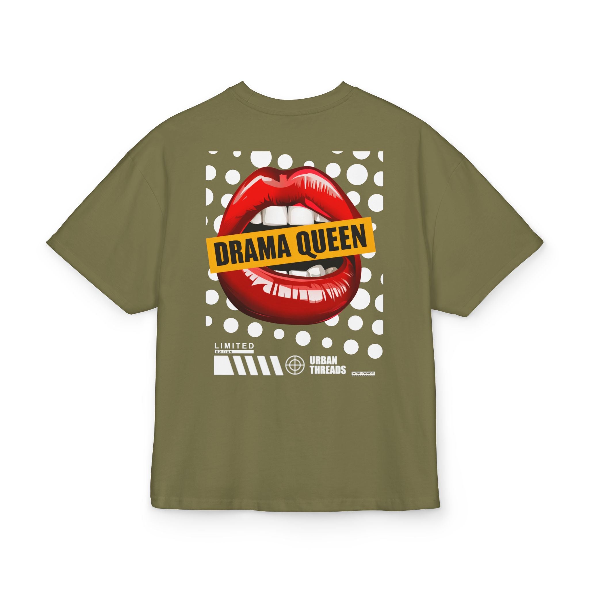 Unisex Ultra Heavy Cotton Box Tee „DRAMA QUEEN“ – Stylisches Boxy Shirt mit auffälligem Rückenprint