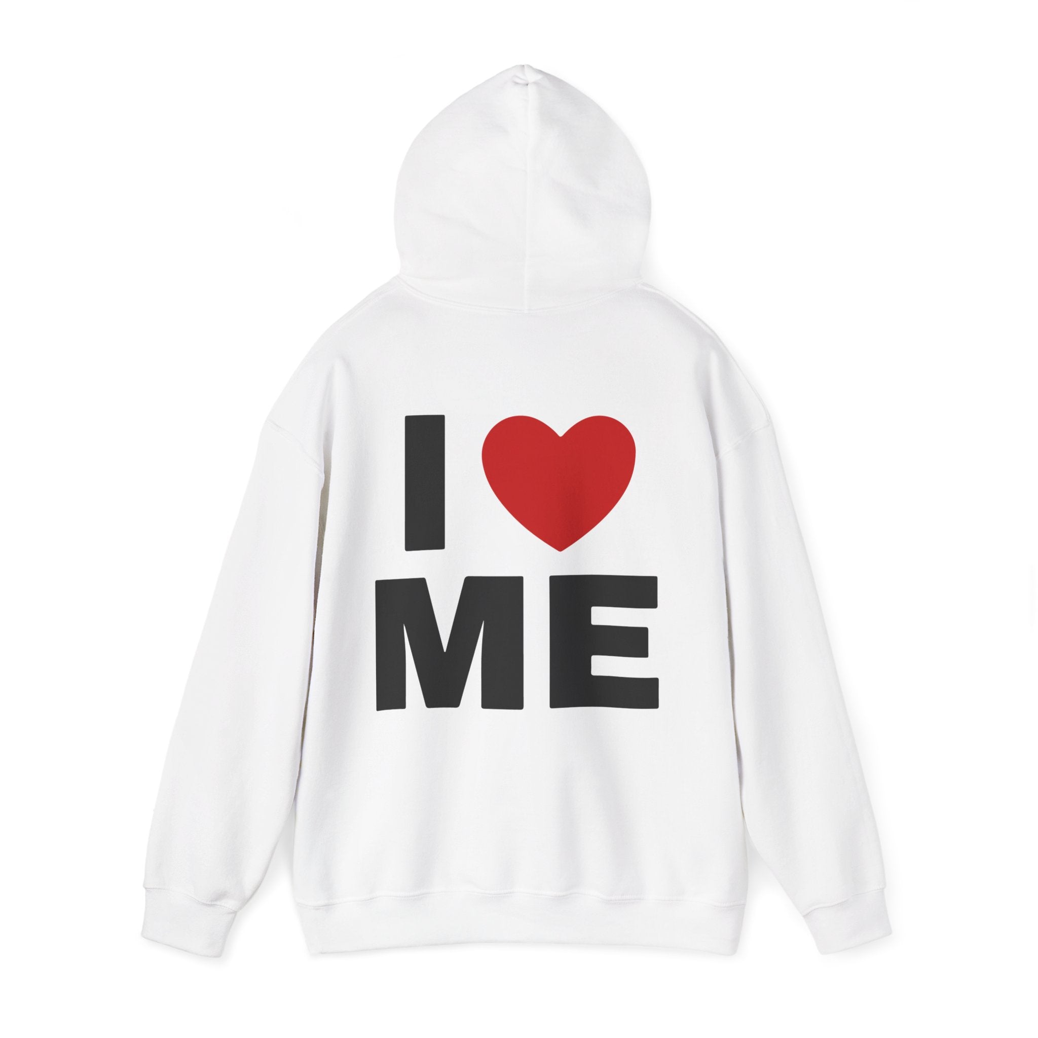 Unisex Hoodie mit Rückenprint „I LOVE ME“ – Hoodie mit kraftvollem Statement
