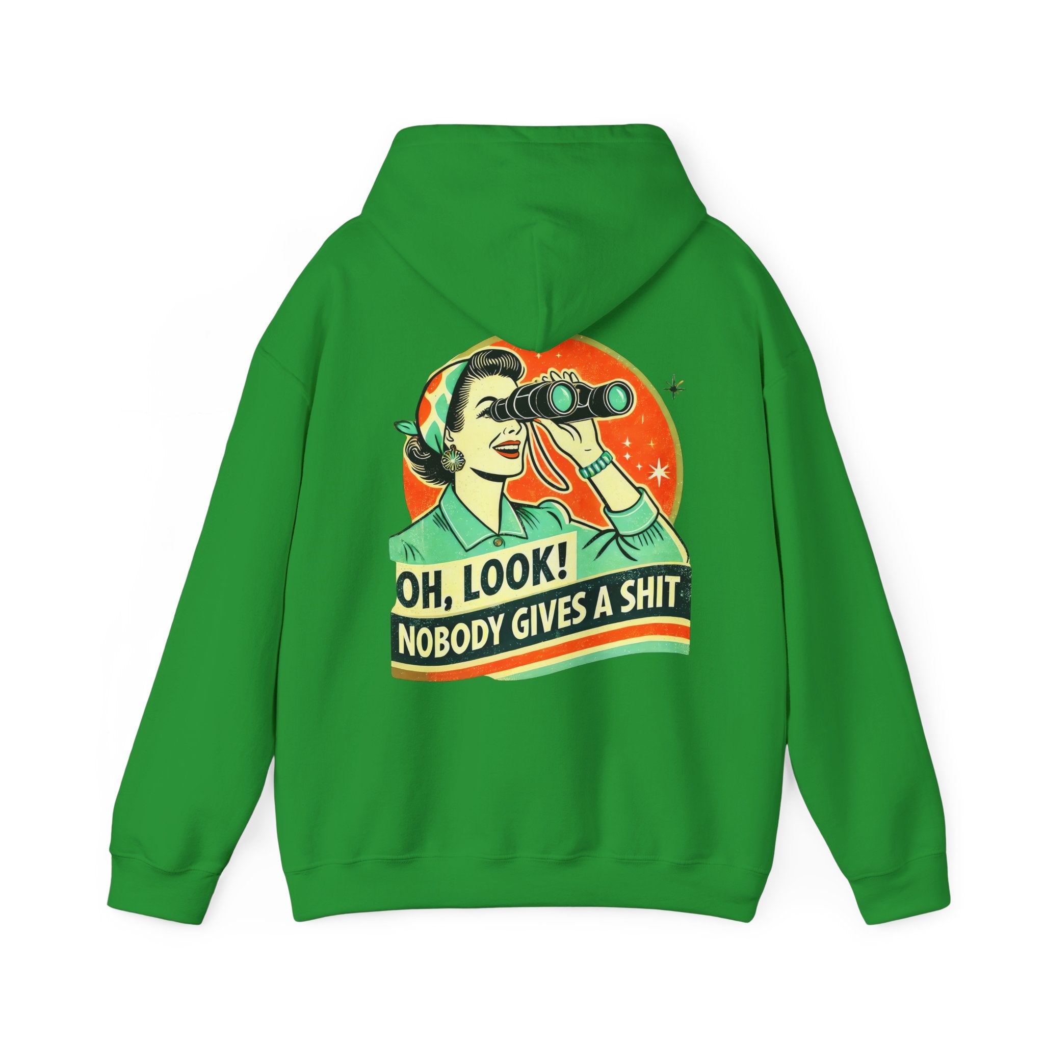Hoodie „Oh Look Nobody Gives a Shit“ – Frecher Unisex Hoodie mit Statement-Rückenprint