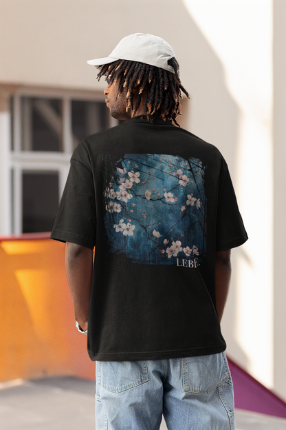 Back print: Artistic Floral Oversize Tee for Comfort & Style