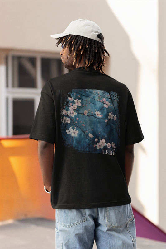 Back print: Artistic Floral Oversize Tee for Comfort & Style