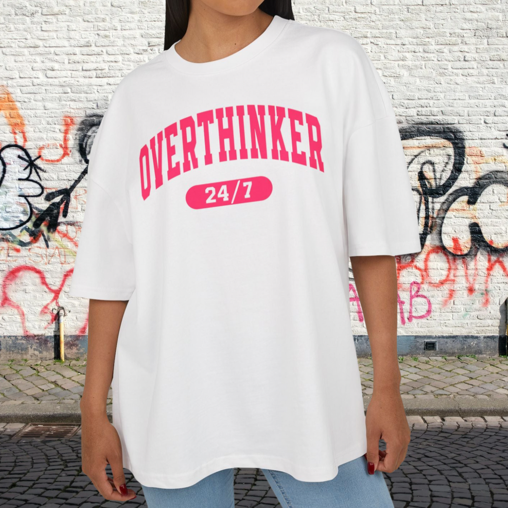 OVERSIZED BOX SHIRT STATEMENT – OVERTHINKER 24/7 | UNISEX T-SHIRT MIT PRINT