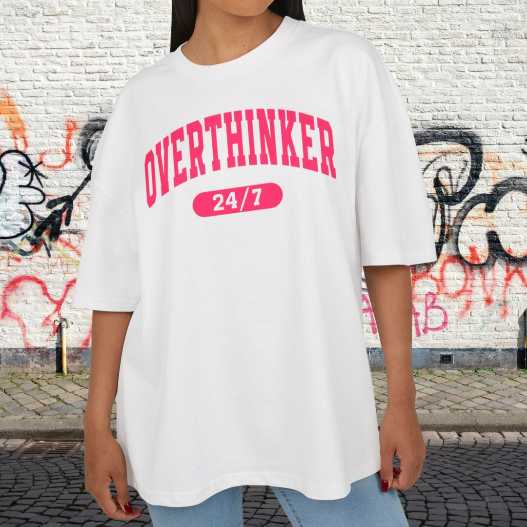 OVERSIZED BOX SHIRT STATEMENT – OVERTHINKER 24/7 | UNISEX T-SHIRT MIT PRINT