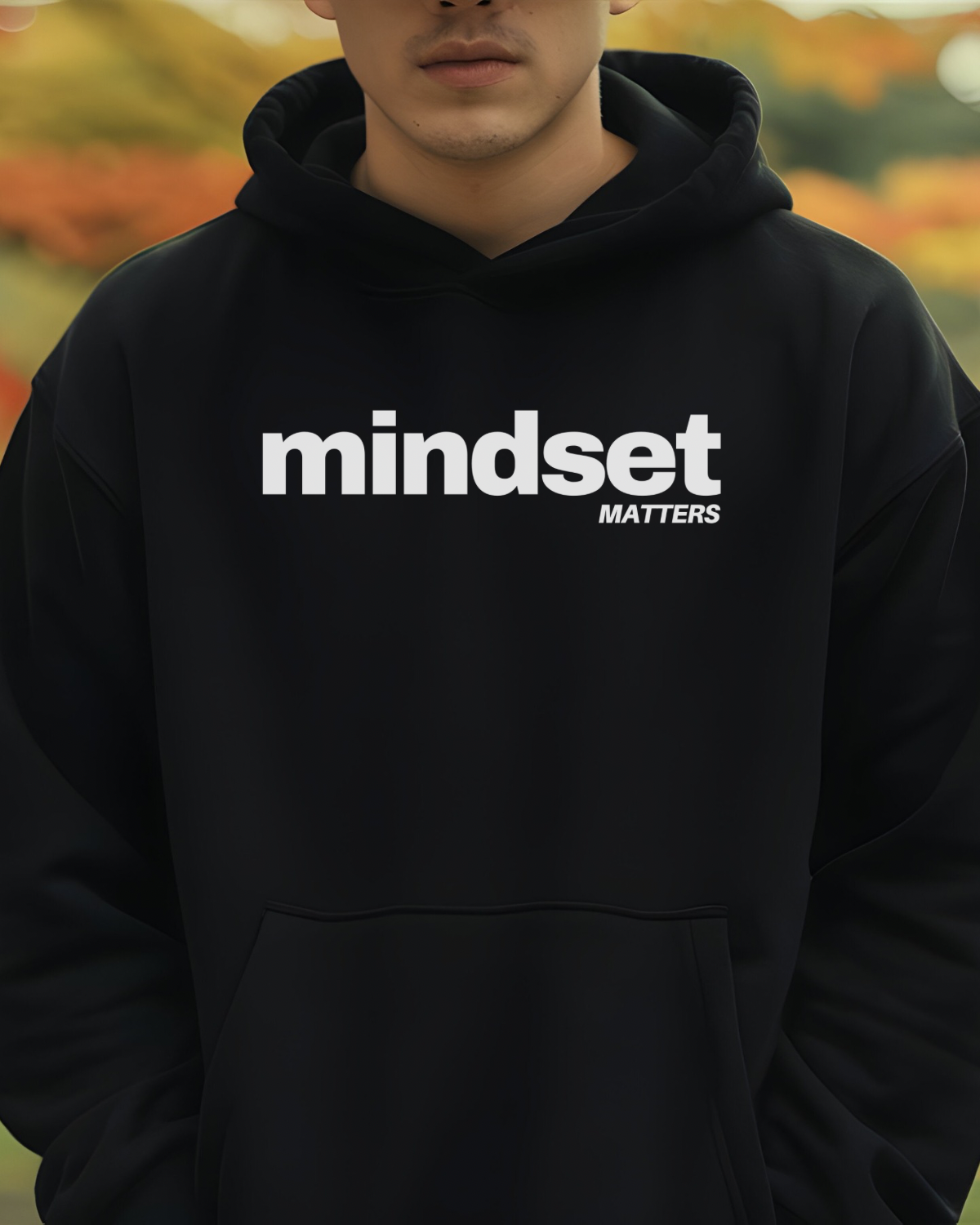Unisex Hoodie mit dem Print 'Mindset Matters' – Bequemer Kapuzenpullover aus 80% Baumwolle und 20% Polyester, stilvoll und motivierend