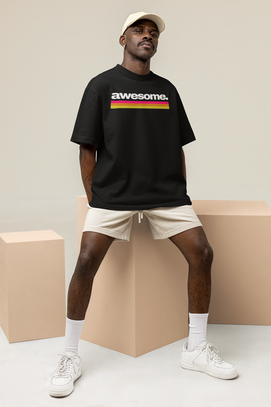 Unisex Oversized T-Shirt „AWESOME“ mit Statement Print | 100 % Baumwolle | seianders.de